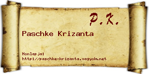 Paschke Krizanta névjegykártya